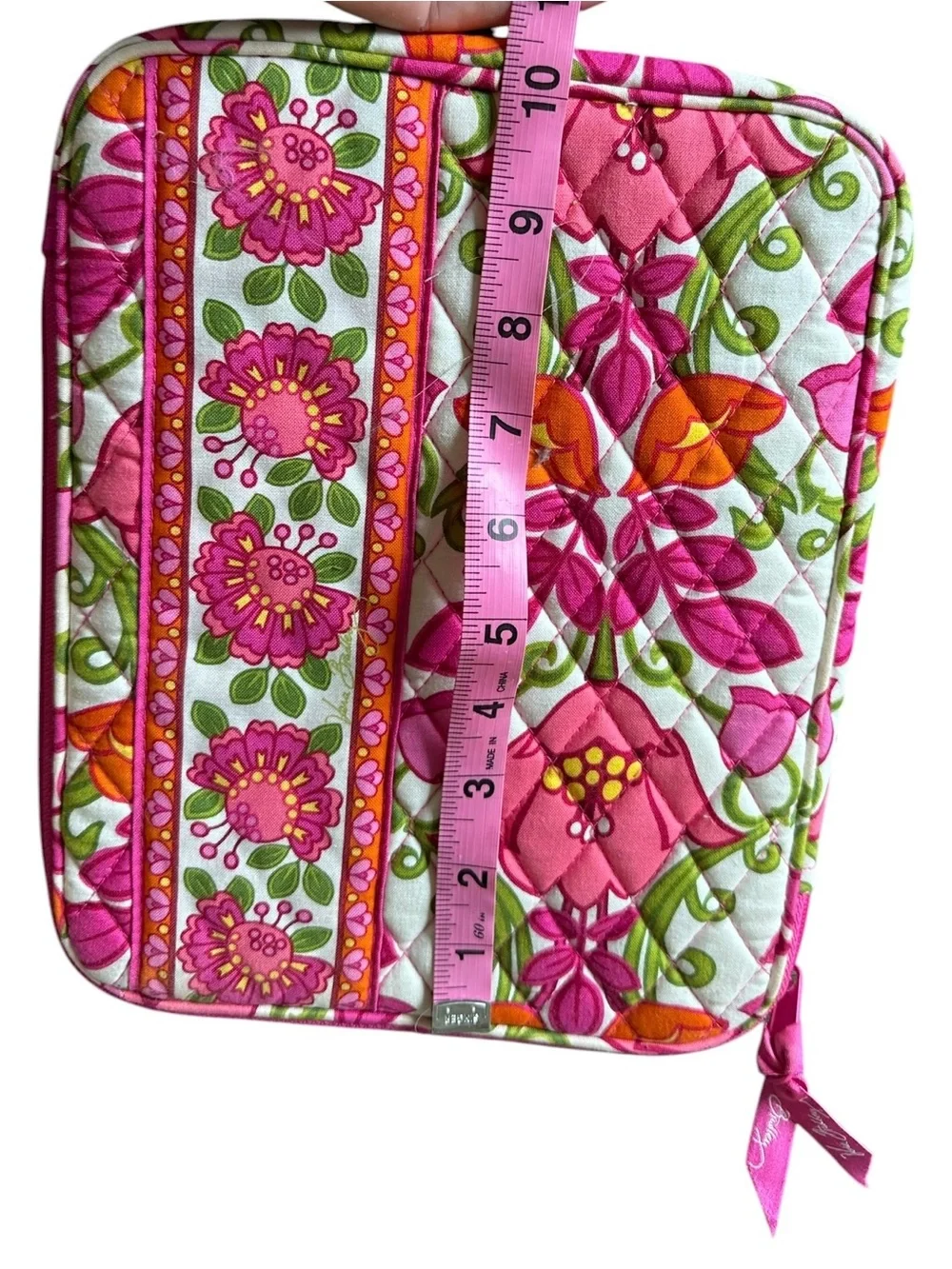 Vera Bradley Quilted Tablet iPad Sleeve Pouch Folkloric Pink Orange Floral NWOT